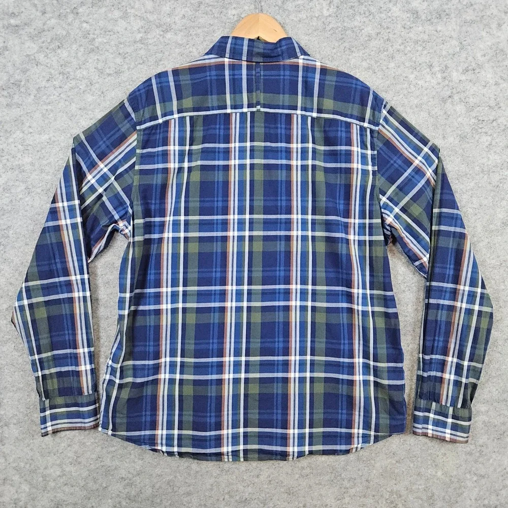 Banana Republic Men's Multicolor Plaid Shirt Size L Untucked Standard Fit Cotton